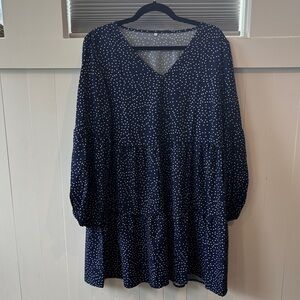 Navy Polka Dot Women's Top